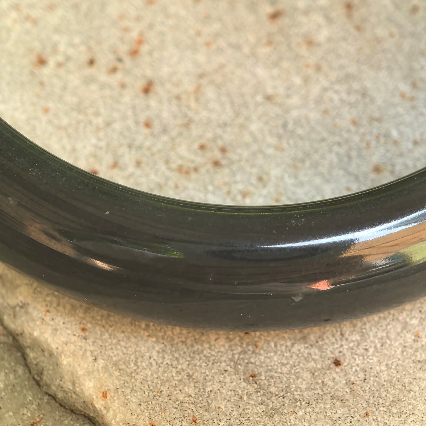 Natural Grade-A Glutinous Gray-Black D-Shape Jadeite Bangle · Burmese Jade 60mm