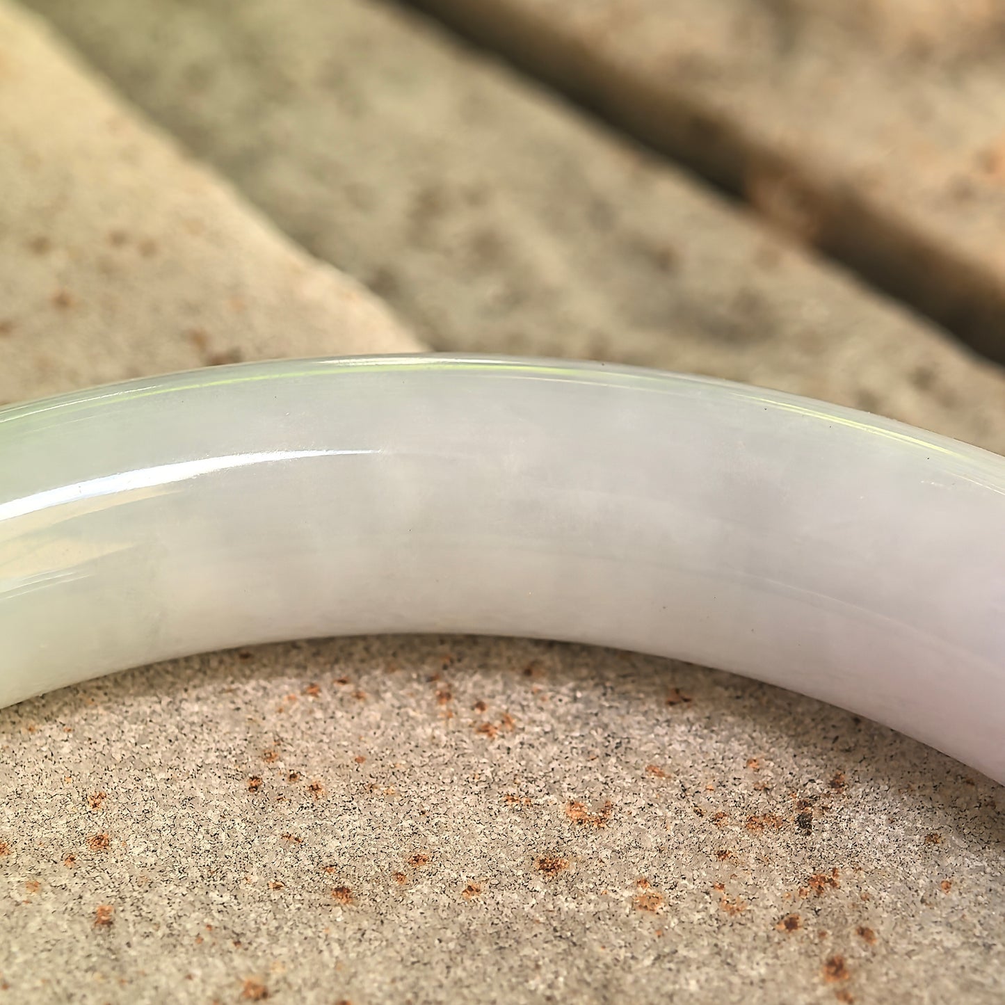 Natural Grade-A Glutinous Pale Lavender & Green Round Jadeite Bangle · Burmese Jade 55mm