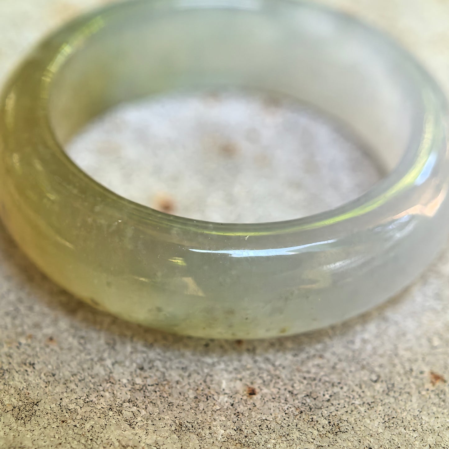 Natural Grade-A Icy Glutinous Half-Yellow Jadeite Ring Band · Burmese Jade US7.75