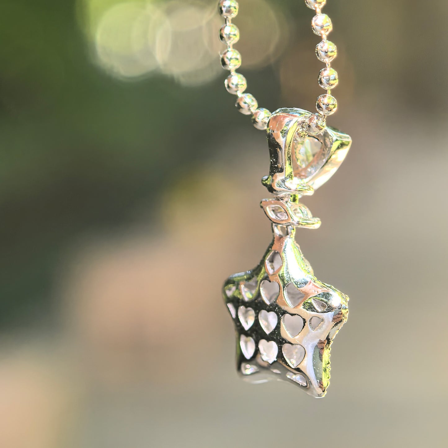 Natural Grade-A Icy Vivid Green Heart Jadeite Pendant · Burmese Jade