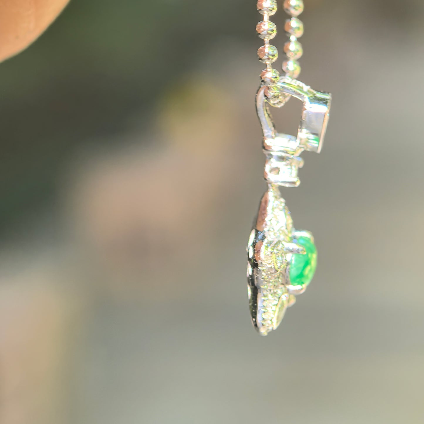 Natural Grade-A Icy Vivid Green Heart Jadeite Pendant · Burmese Jade