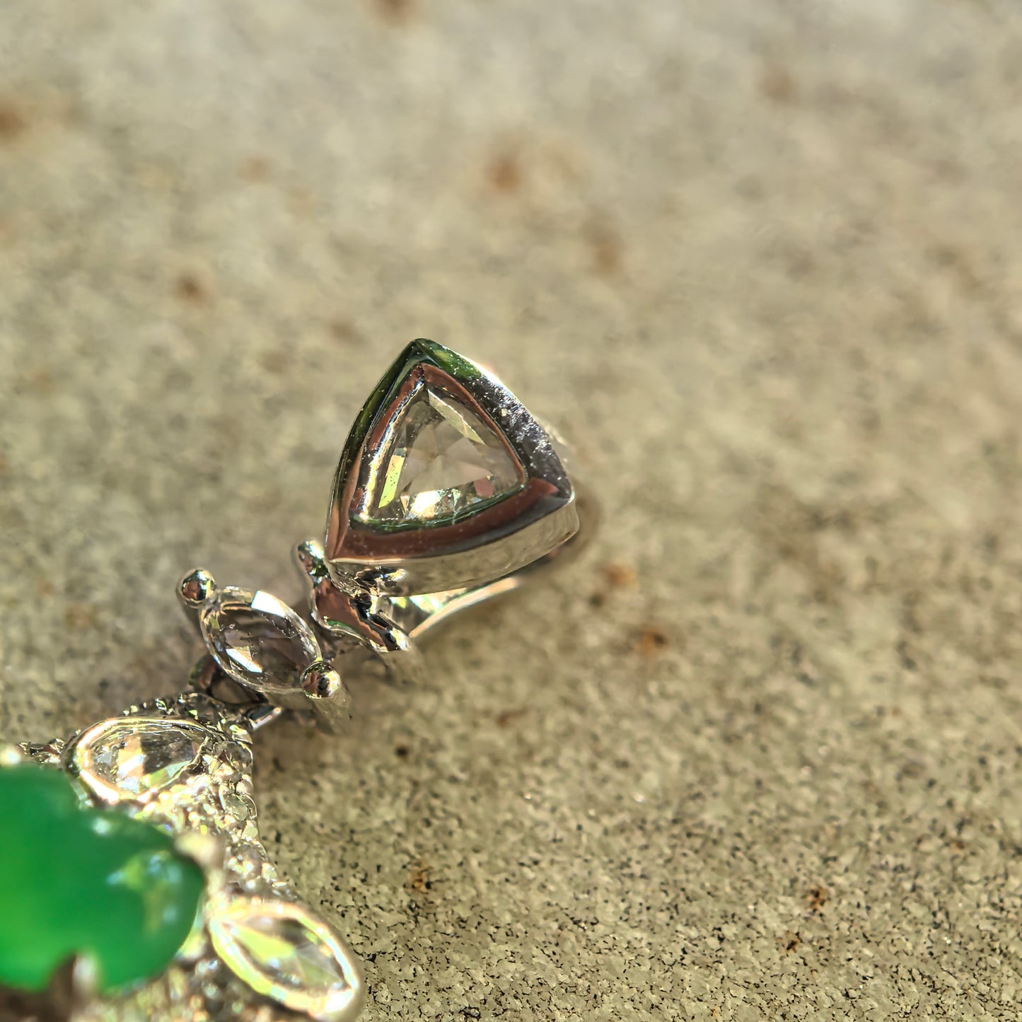 Natural Grade-A Icy Vivid Green Heart Jadeite Pendant · Burmese Jade