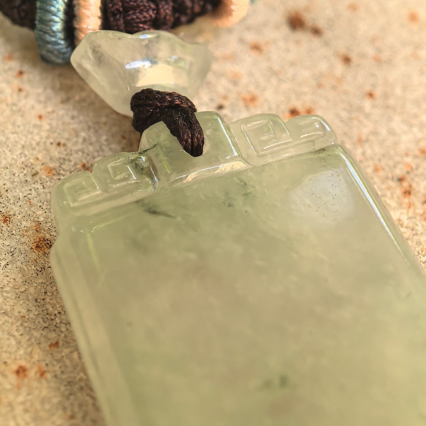 Natural Grade-A Icy Glutinous Light Green Plain Plaque Jadeite Pendant · Burmese Jade