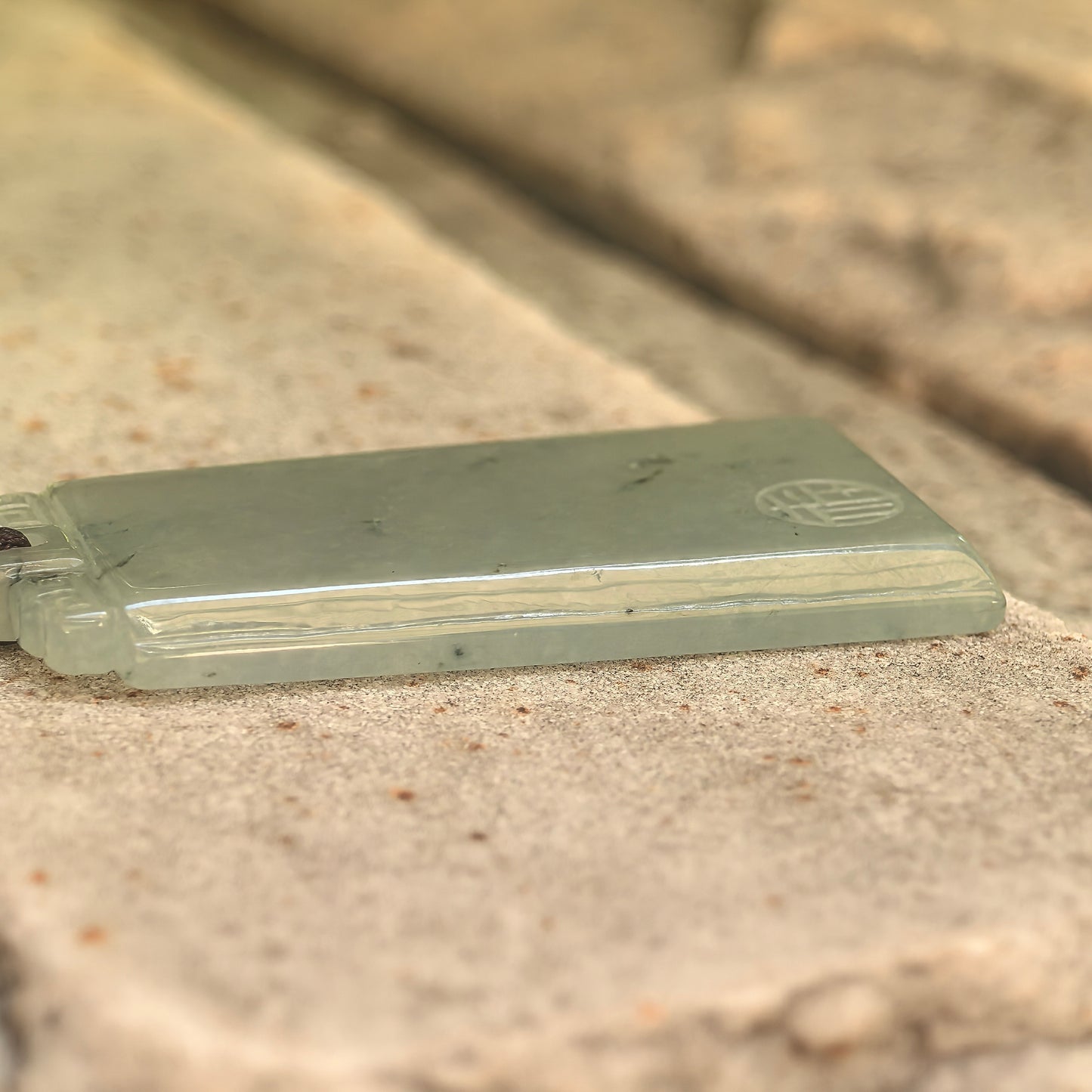 Natural Grade-A Icy Glutinous Light Green Plain Plaque Jadeite Pendant · Burmese Jade
