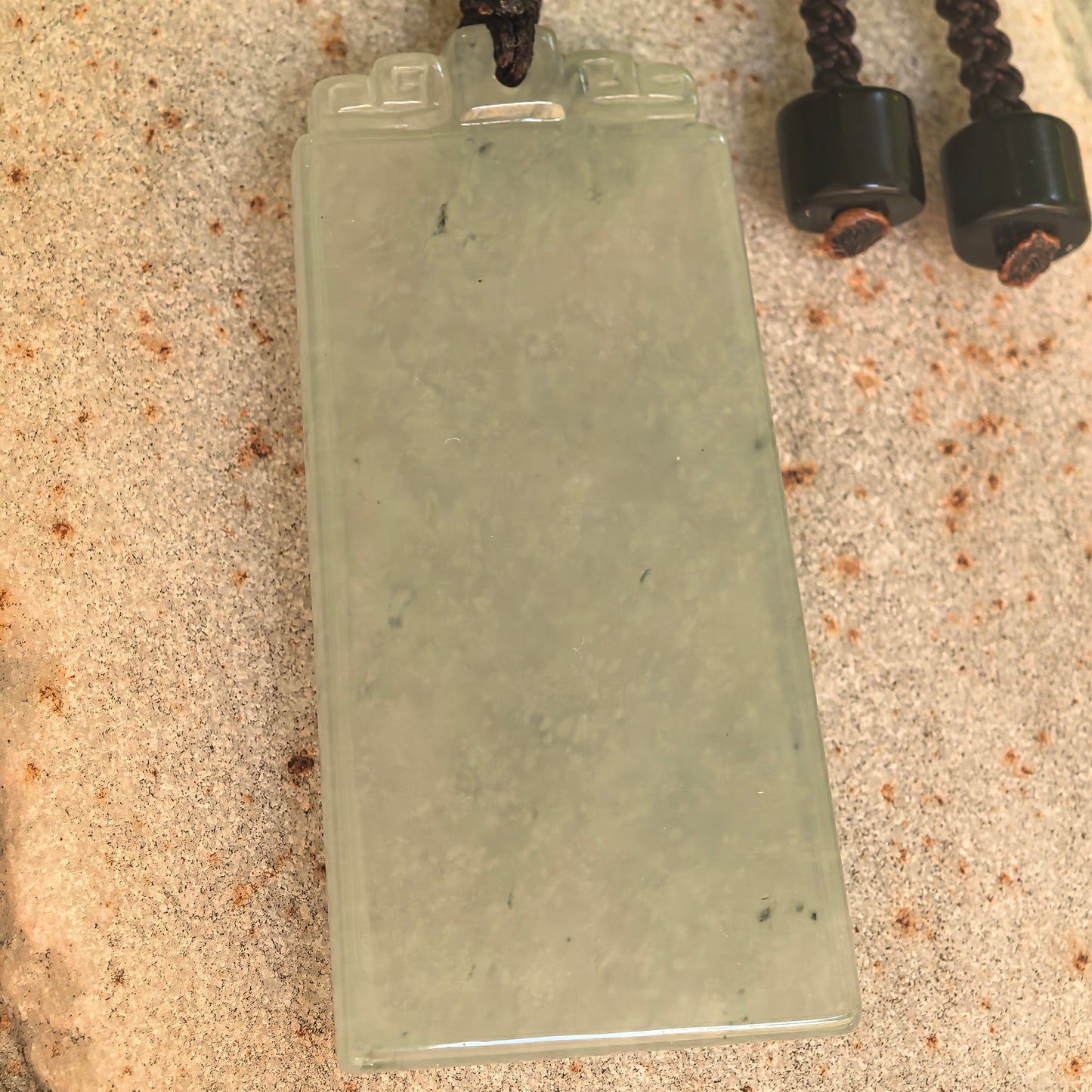 Natural Grade-A Icy Glutinous Light Green Plain Plaque Jadeite Pendant · Burmese Jade