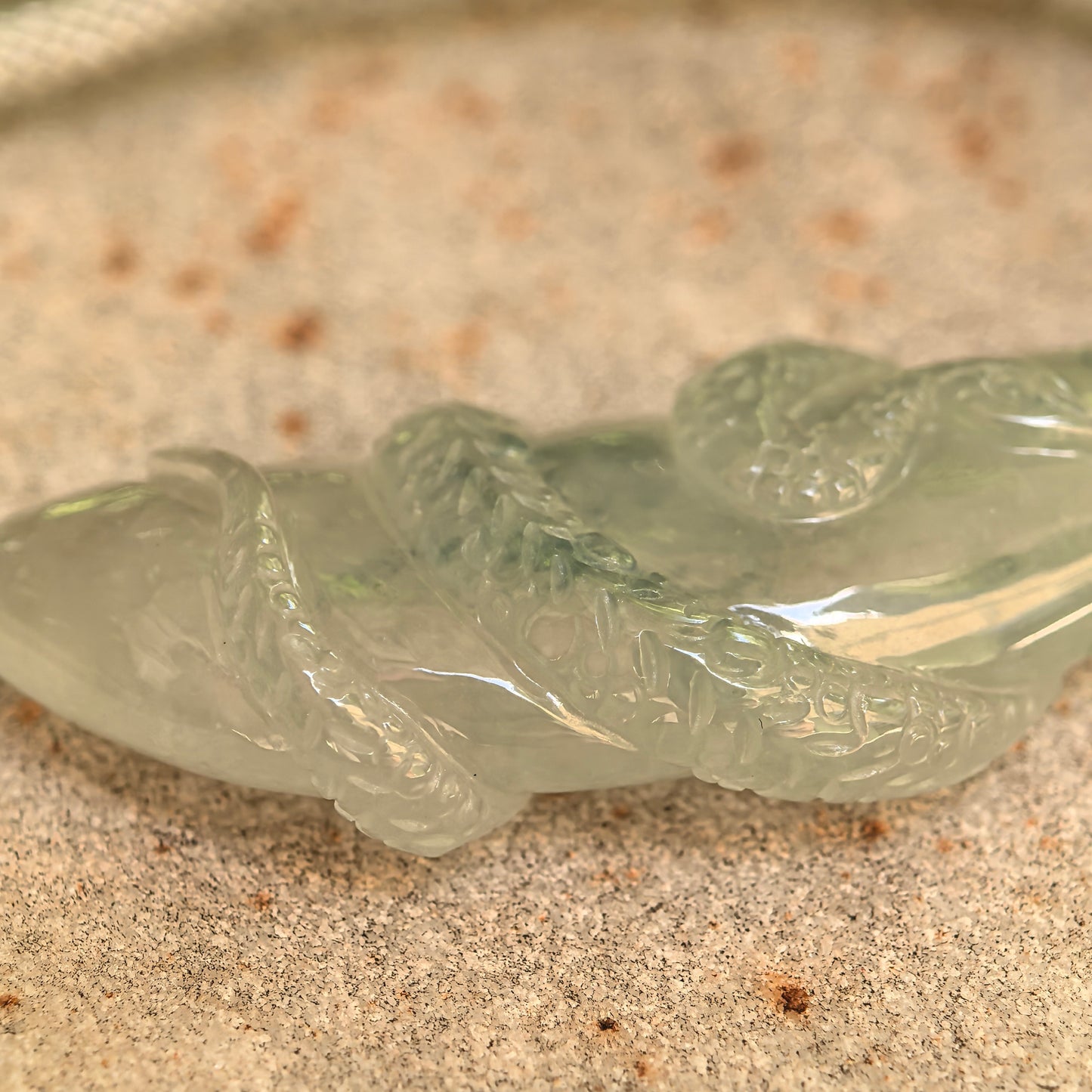 Natural Grade-A Icy Glutinous Light Green Snake Jadeite Pendant · Burmese Jade