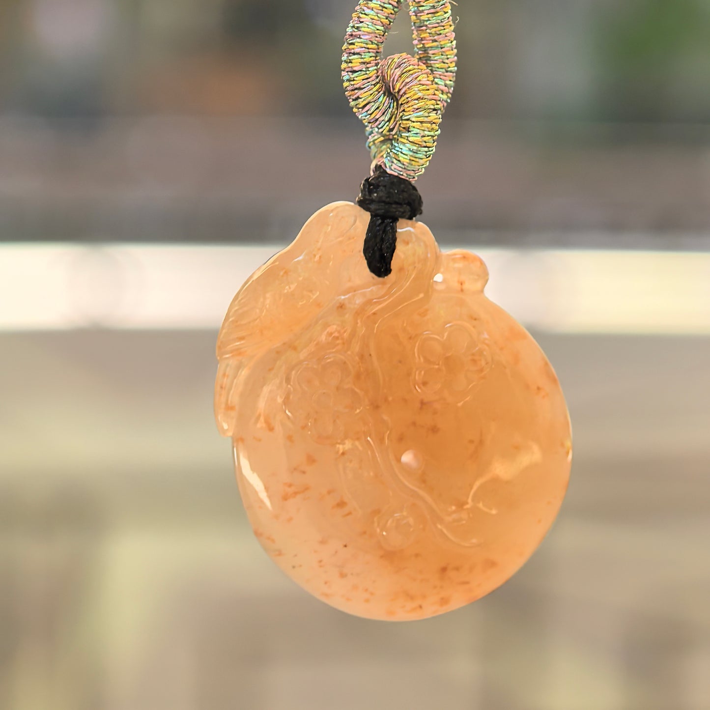 Natural Grade-A Glutinous Warm Yellow Plum Blossom Jadeite Pendant · Burmese Jade