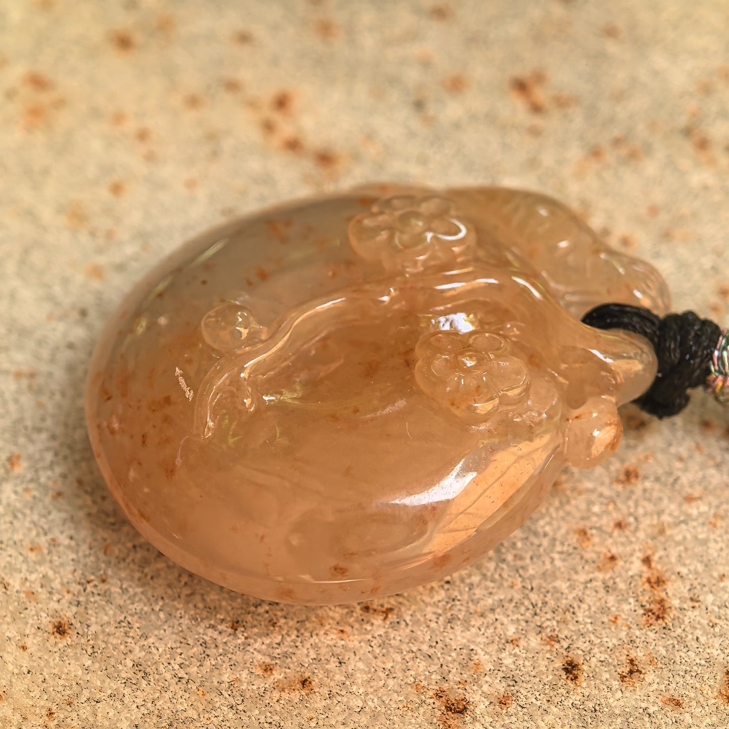 Natural Grade-A Glutinous Warm Yellow Plum Blossom Jadeite Pendant · Burmese Jade