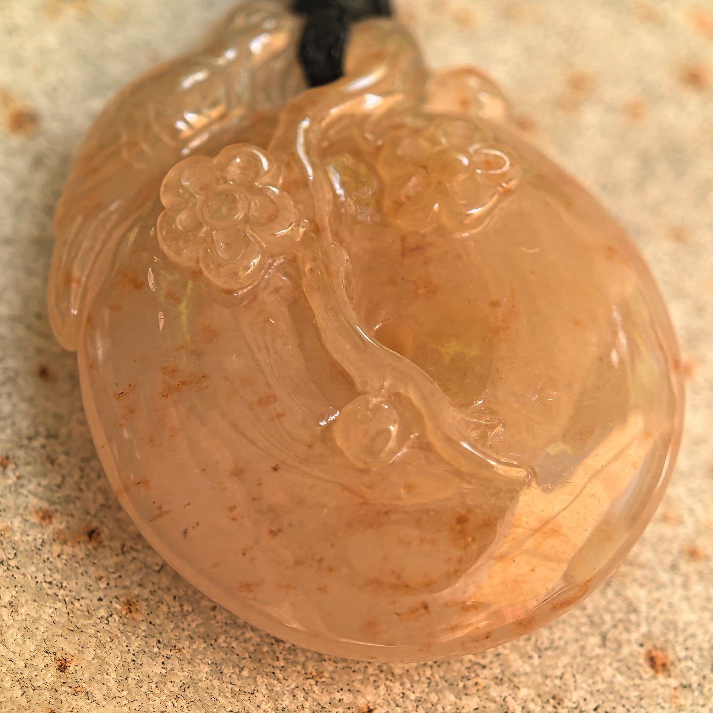 Natural Grade-A Glutinous Warm Yellow Plum Blossom Jadeite Pendant · Burmese Jade
