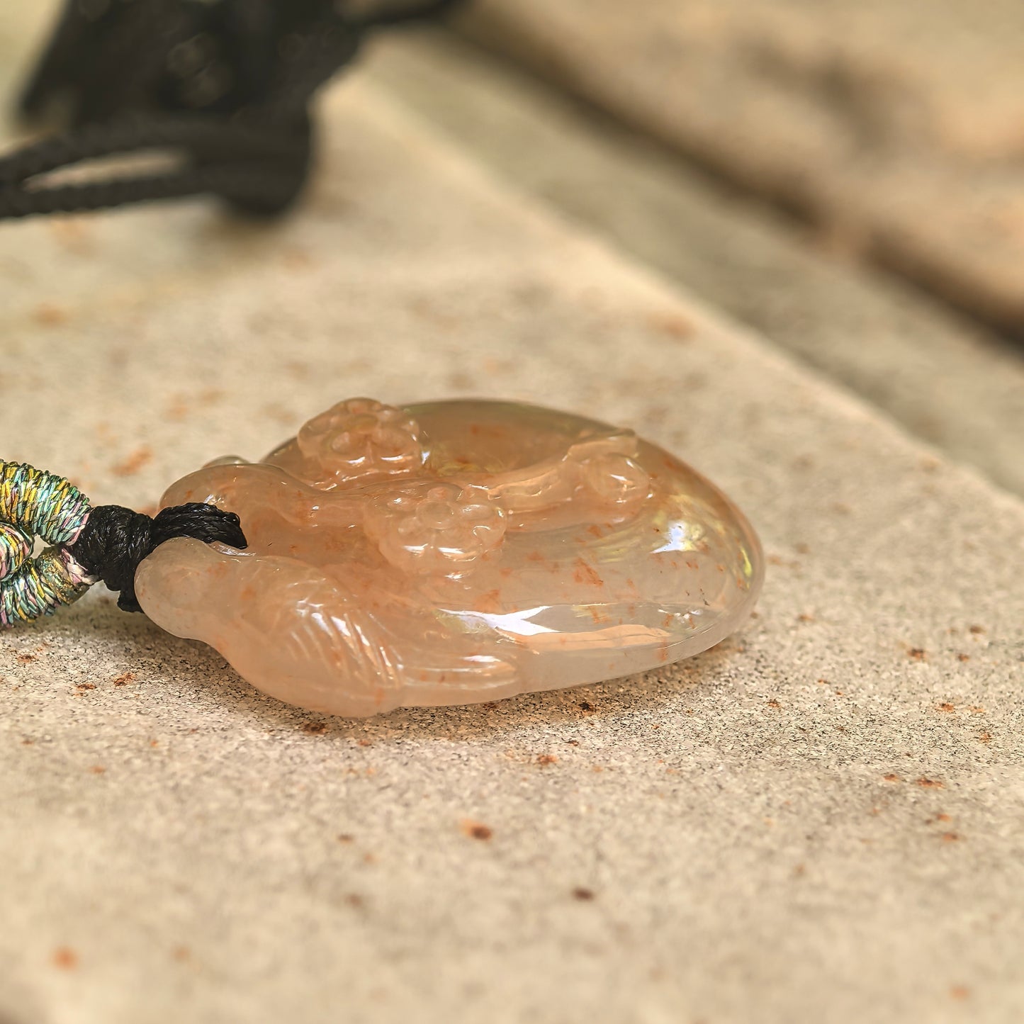 Natural Grade-A Glutinous Warm Yellow Plum Blossom Jadeite Pendant · Burmese Jade