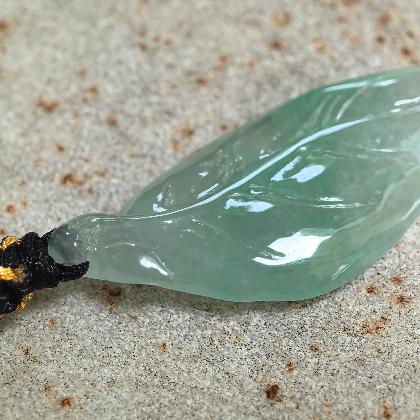 Natural Grade-A Icy Glutinous Light Green Leaf Jadeite Pendant · Burmese Jade
