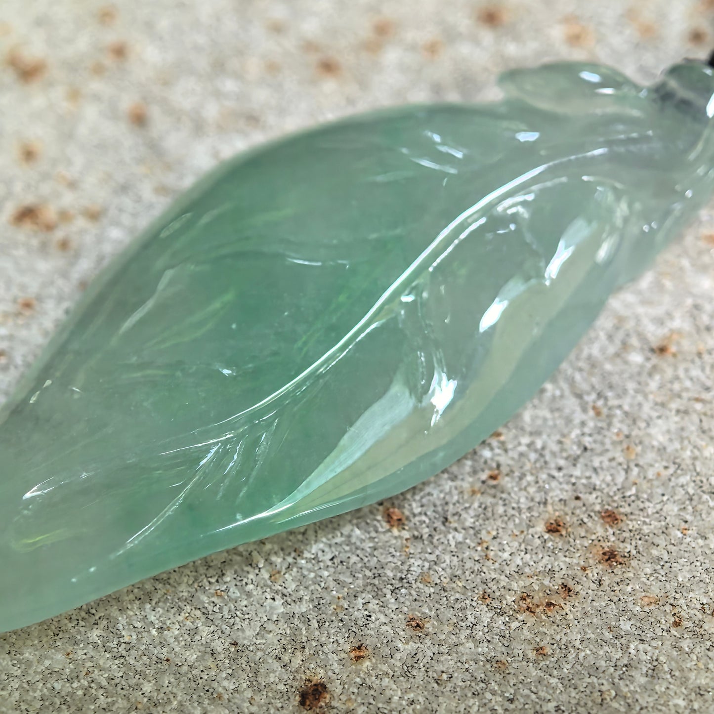 Natural Grade-A Icy Glutinous Light Green Leaf Jadeite Pendant · Burmese Jade