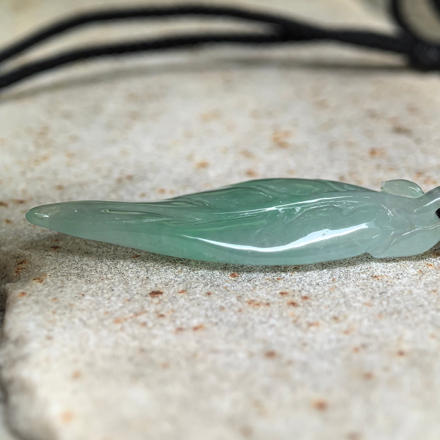 Natural Grade-A Icy Glutinous Light Green Leaf Jadeite Pendant · Burmese Jade