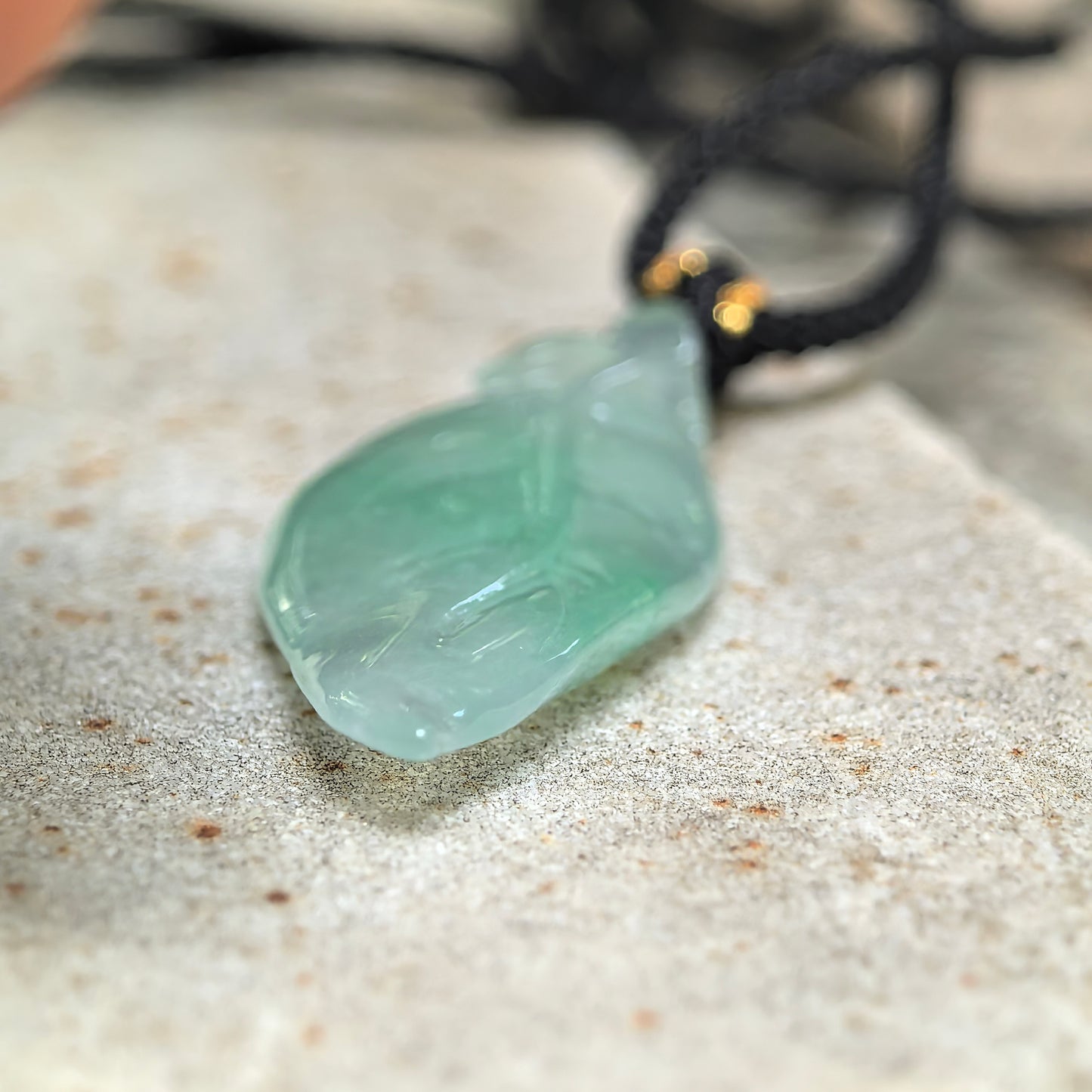 Natural Grade-A Icy Glutinous Light Green Leaf Jadeite Pendant · Burmese Jade