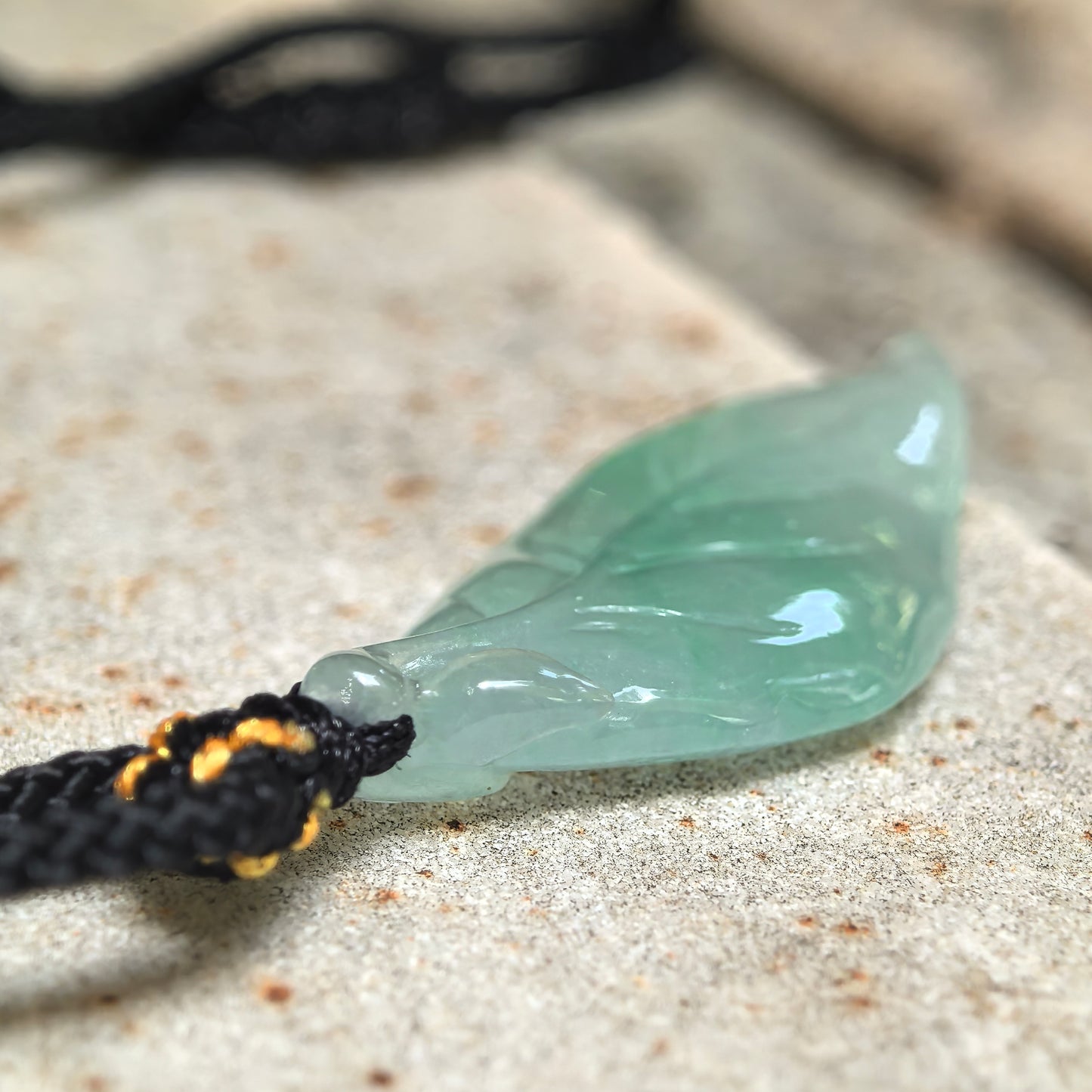 Natural Grade-A Icy Glutinous Light Green Leaf Jadeite Pendant · Burmese Jade
