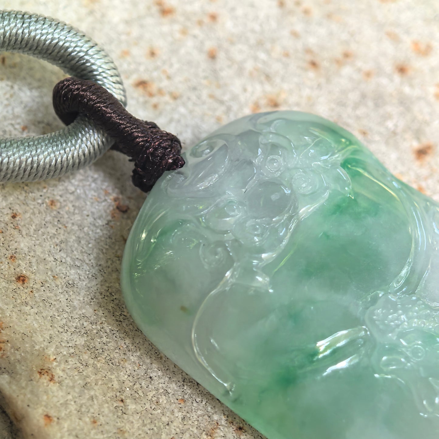 Natural Grade-A Glutinous White-and-Green Rooster Jadeite Pendant · Burmese Jade