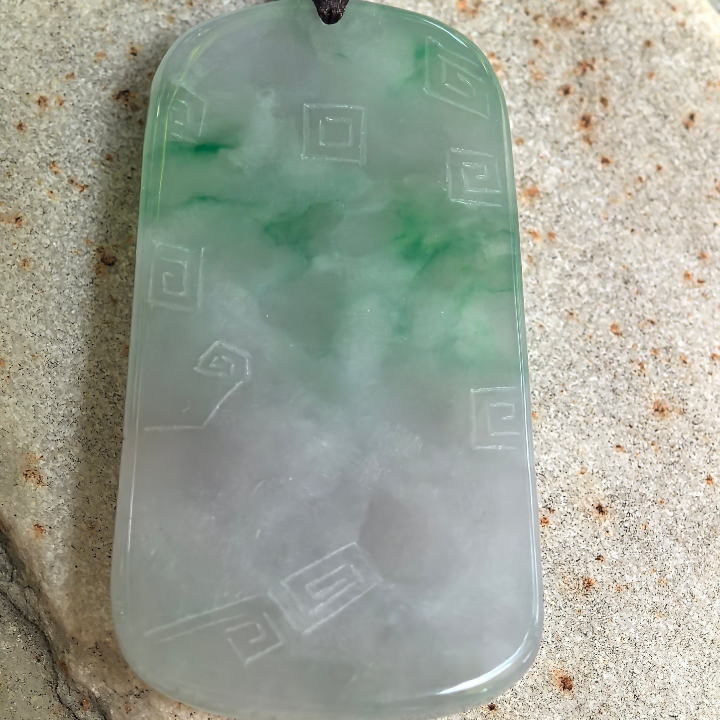 Natural Grade-A Glutinous White-and-Green Rooster Jadeite Pendant · Burmese Jade