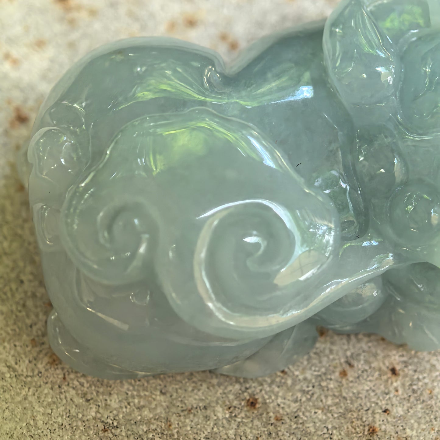 Natural Grade-A Glutinous Blue-Green Pixiu Jadeite Pendant · Burmese Jade