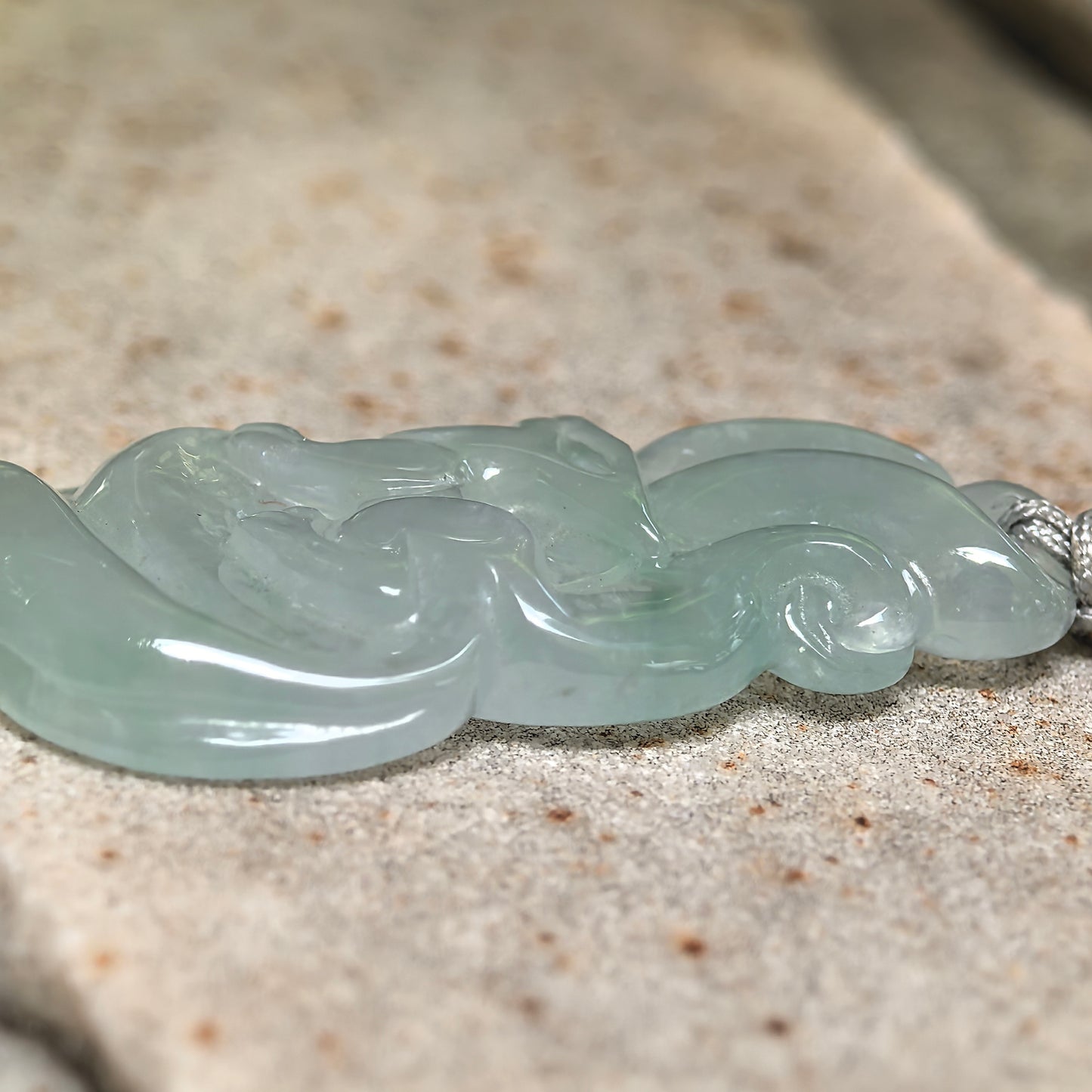 Natural Grade-A Icy Glutinous Light Green Nine-Tailed Fox Jadeite Pendant · Burmese Jade