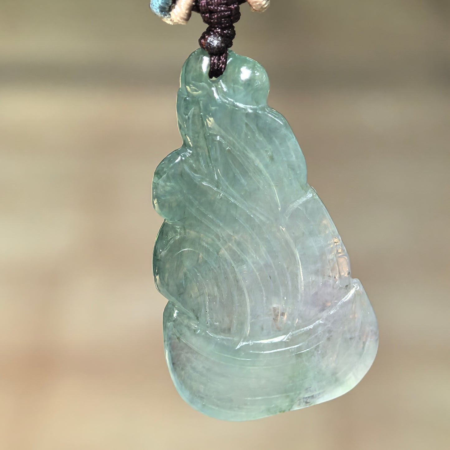 Natural Grade-A Icy Glutinous Deep Green Nine-Tailed Fox Jadeite Pendant · Burmese Jade