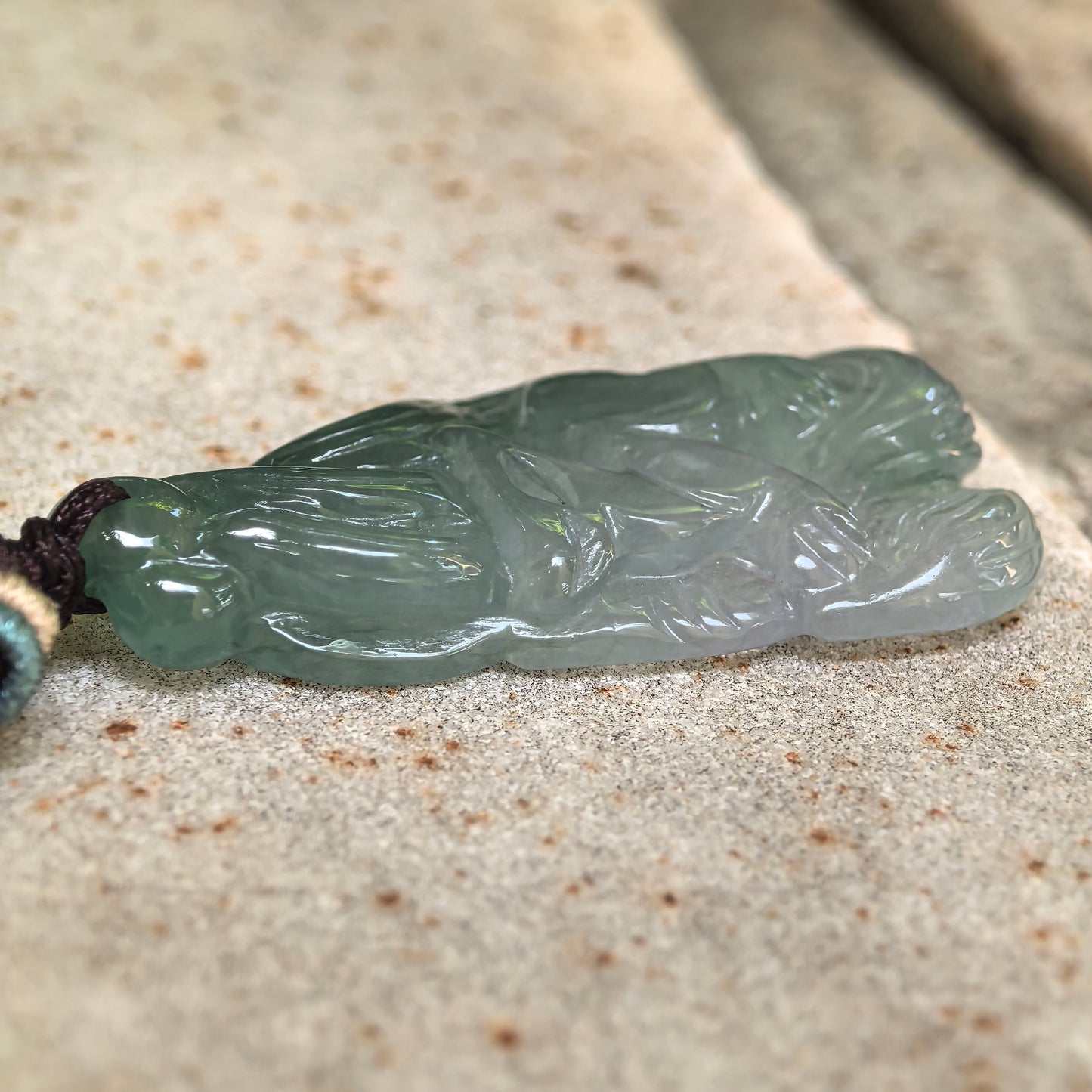 Natural Grade-A Icy Glutinous Deep Green Nine-Tailed Fox Jadeite Pendant · Burmese Jade