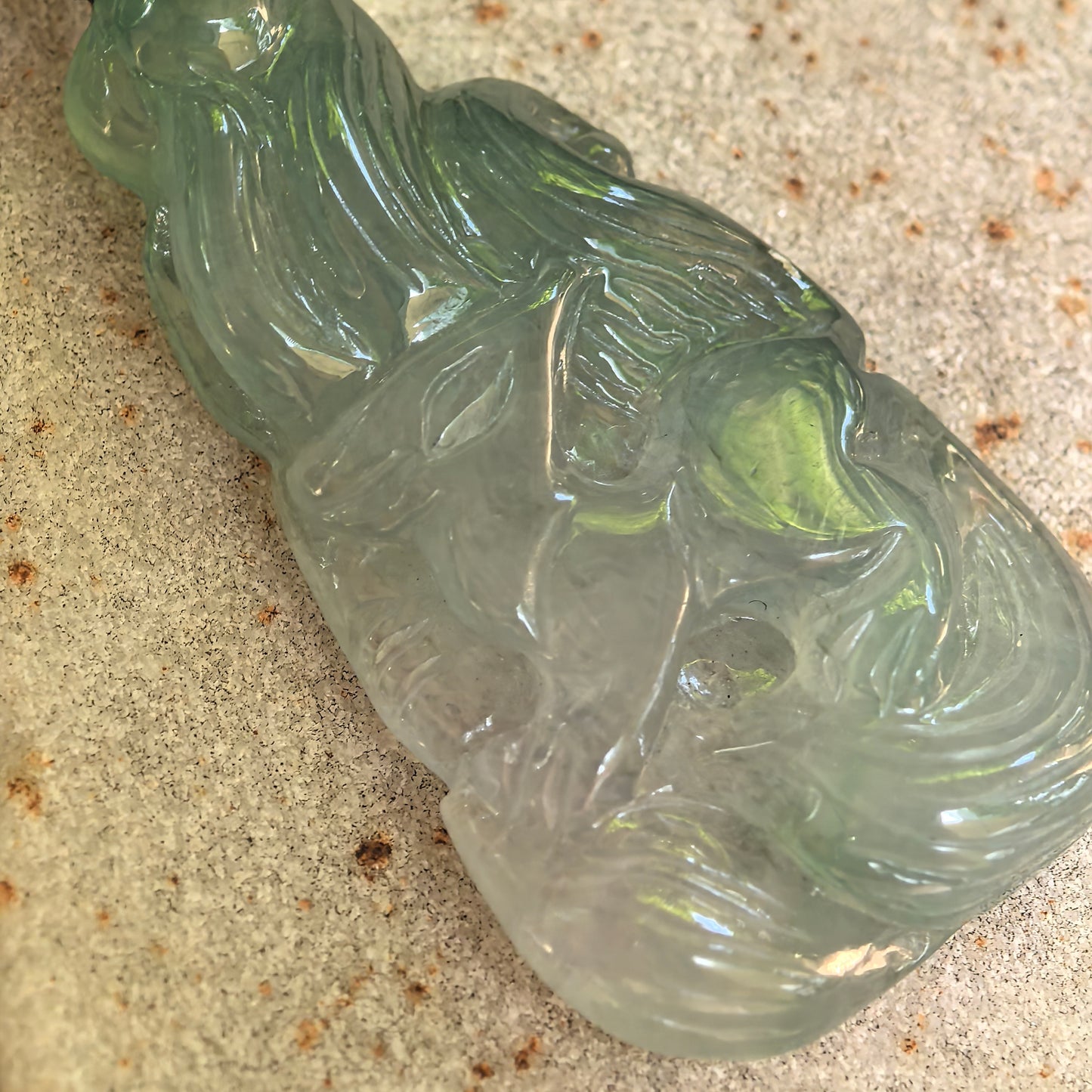 Natural Grade-A Icy Glutinous Deep Green Nine-Tailed Fox Jadeite Pendant · Burmese Jade