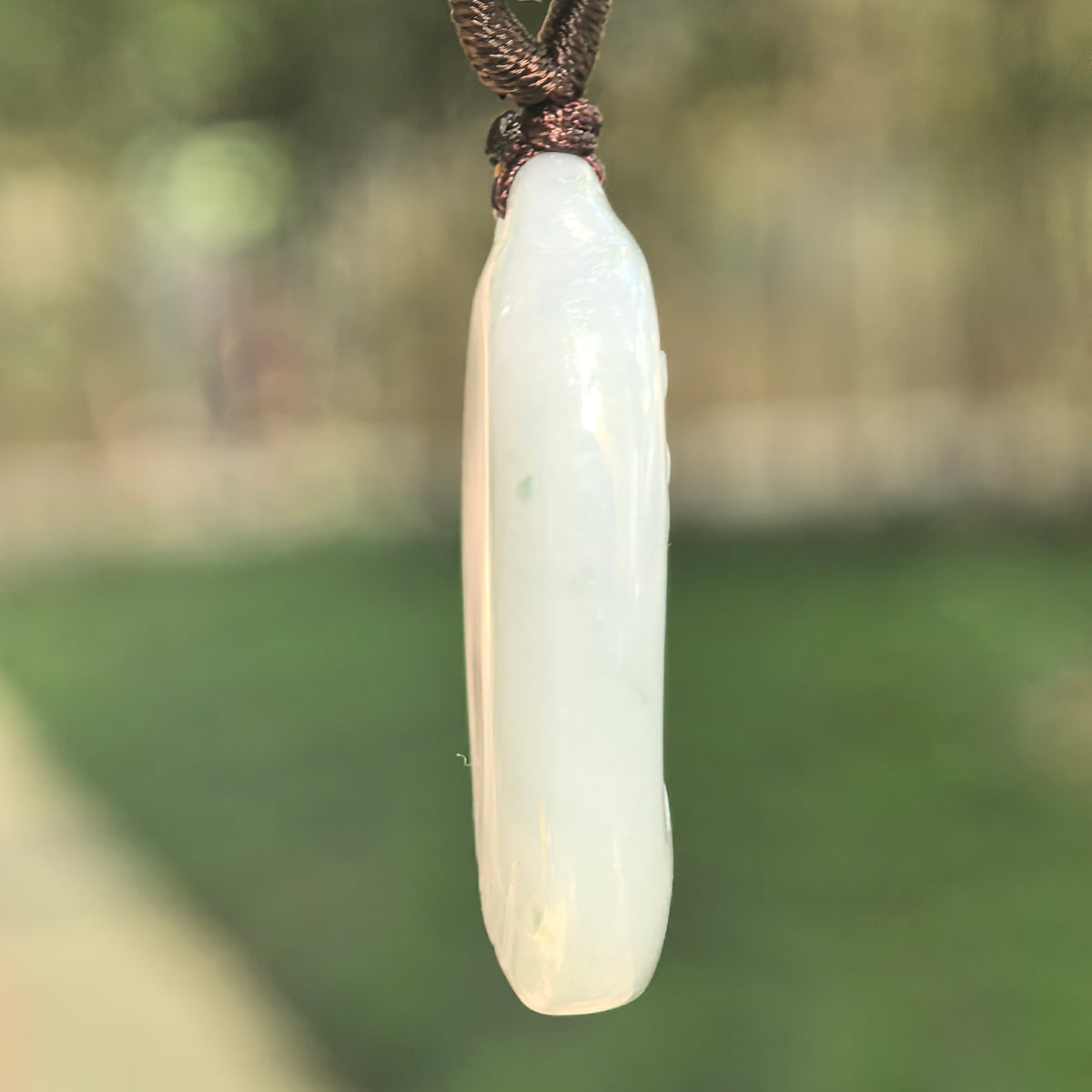 Glutinous Pale Lavender Bamboo Jadeite Pendant