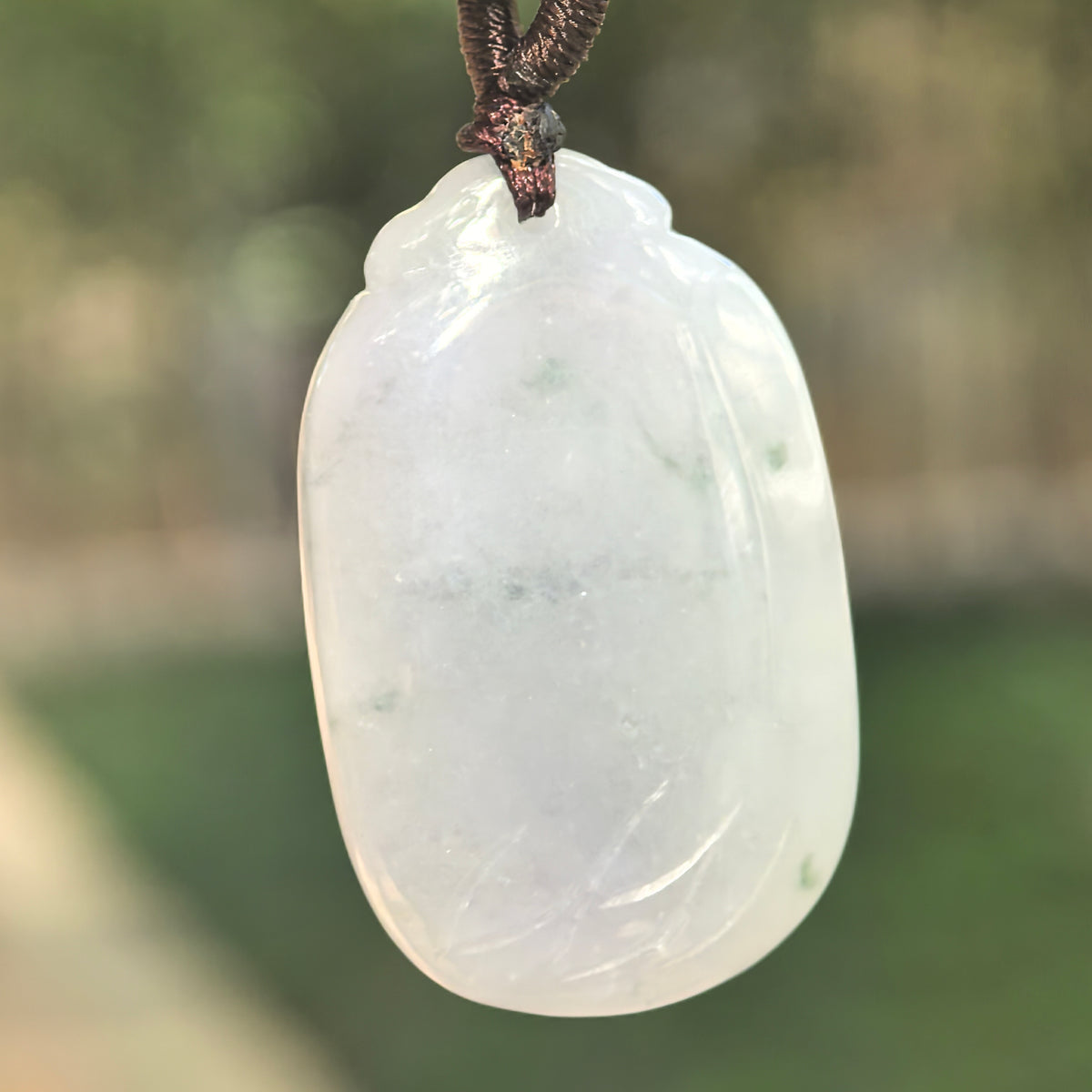 Glutinous Pale Lavender Bamboo Jadeite Pendant