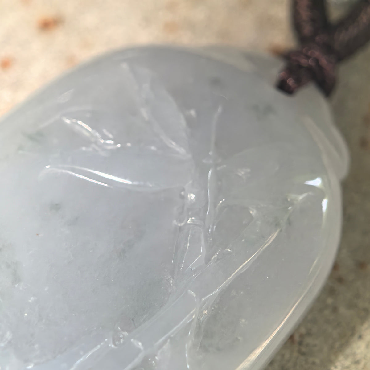 Glutinous Pale Lavender Bamboo Jadeite Pendant