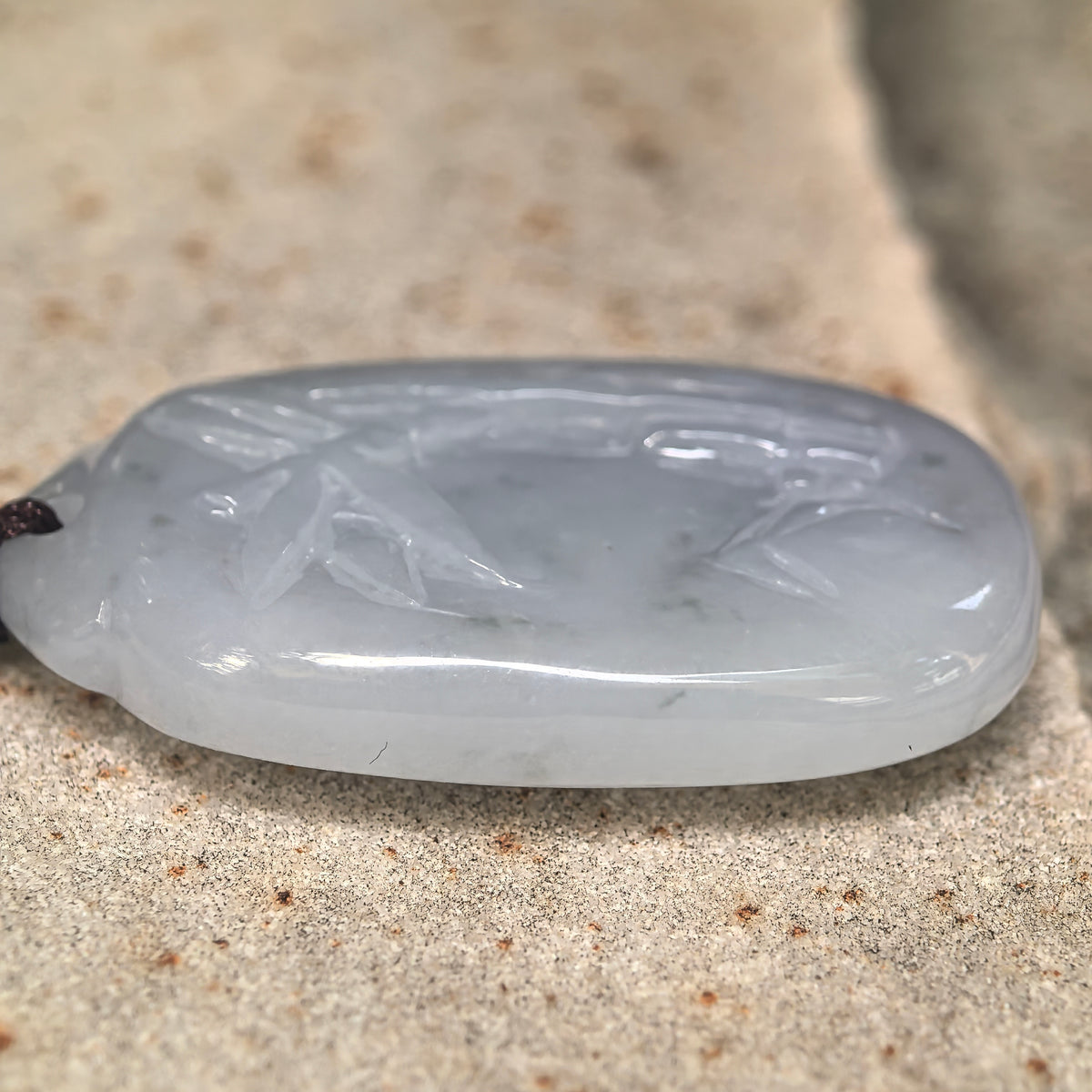 Glutinous Pale Lavender Bamboo Jadeite Pendant