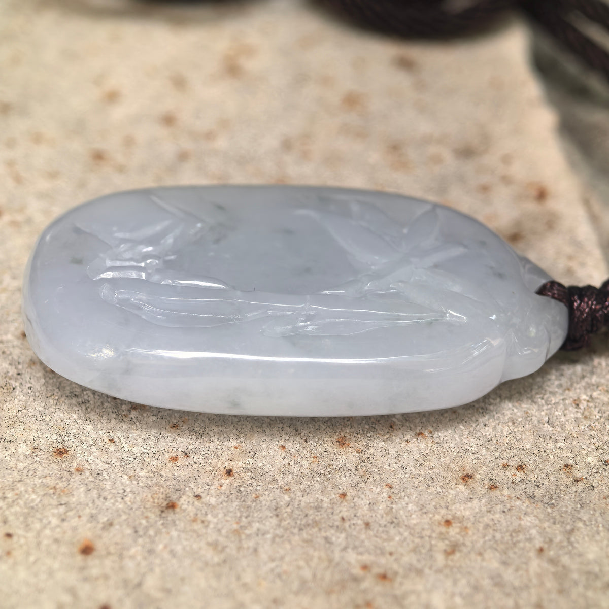 Glutinous Pale Lavender Bamboo Jadeite Pendant