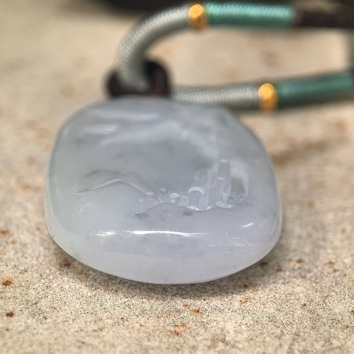 Glutinous Pale Lavender Bamboo Jadeite Pendant