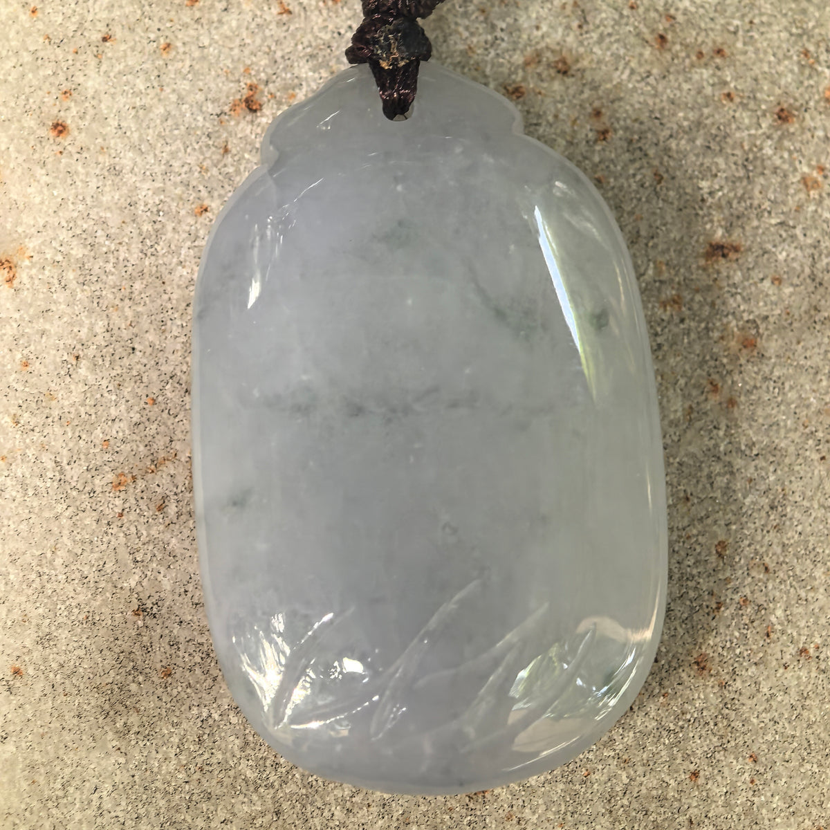 Glutinous Pale Lavender Bamboo Jadeite Pendant