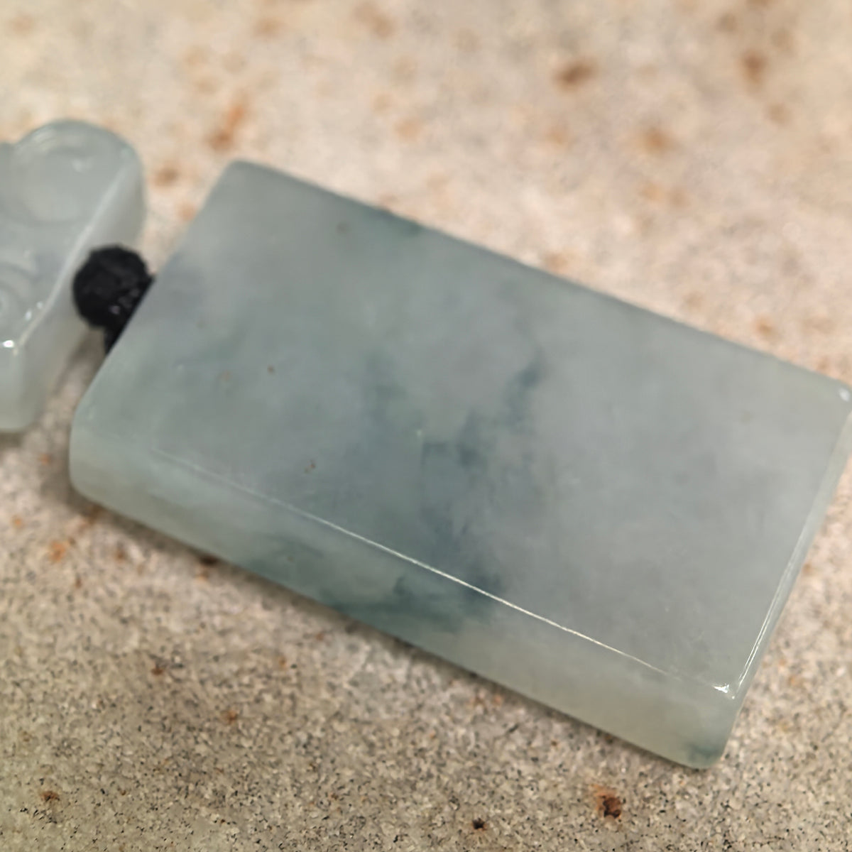 Icy Glutinous Light Green Plain Plaque Jadeite Pendant