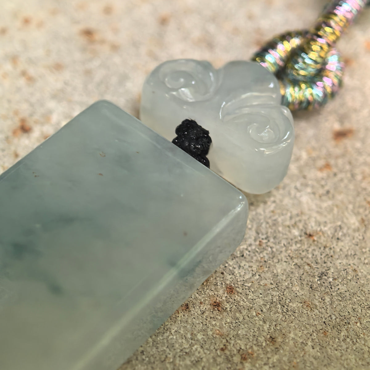 Icy Glutinous Light Green Plain Plaque Jadeite Pendant