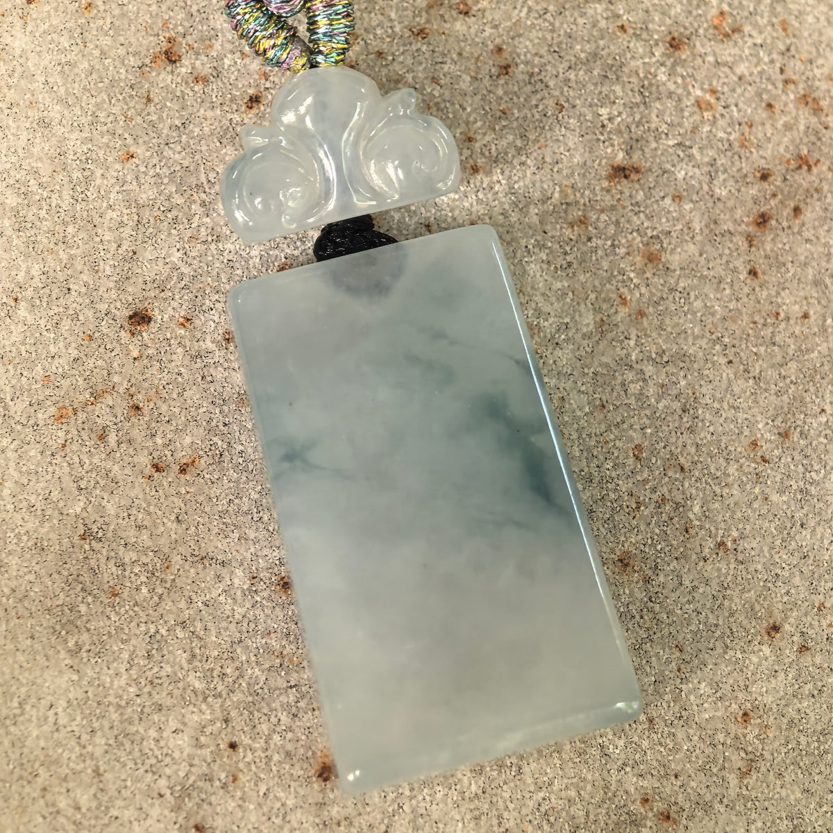 Icy Glutinous Light Green Plain Plaque Jadeite Pendant