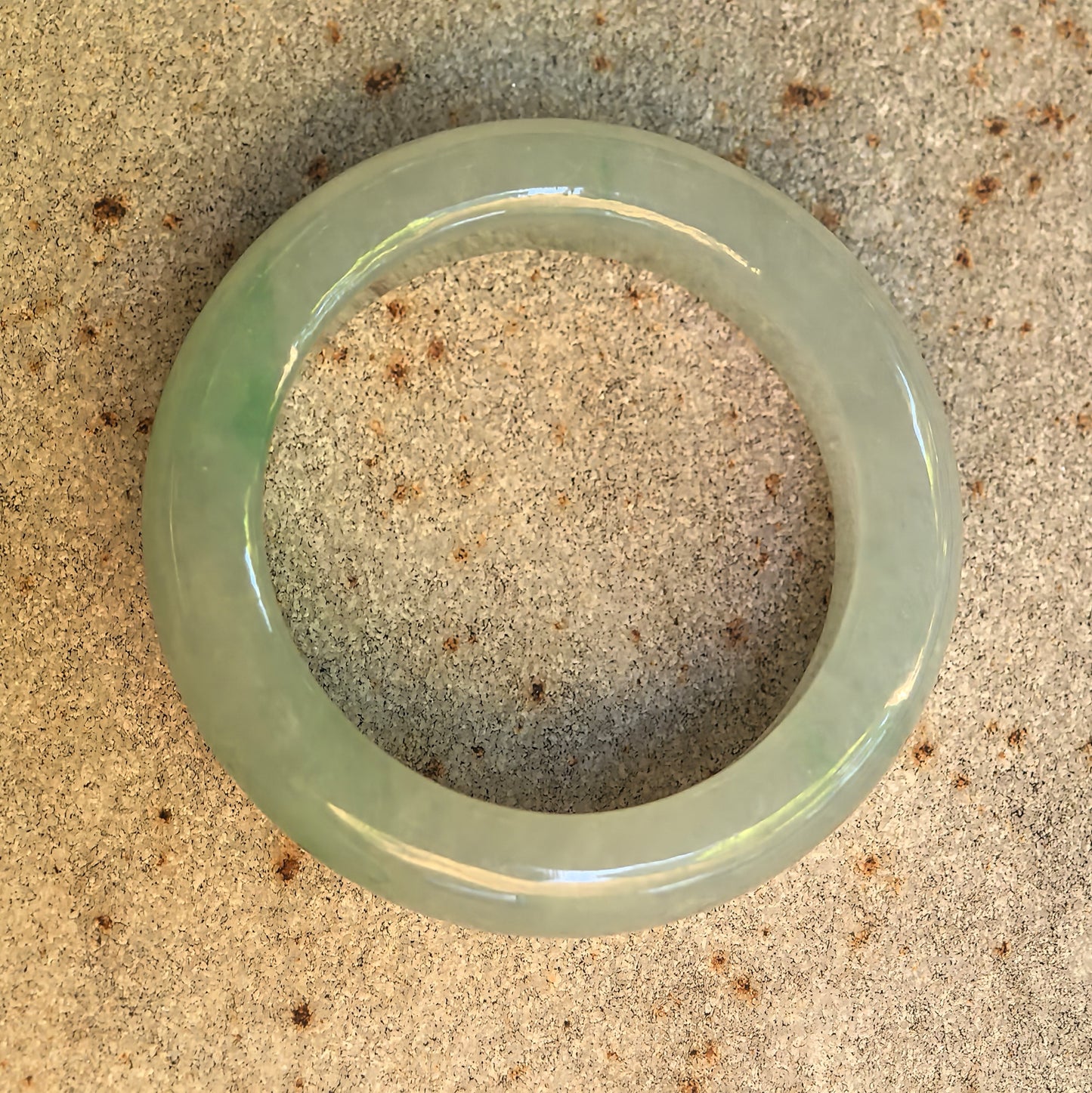 Natural Grade-A Icy Glutinous Light Green Jadeite Ring Band · Burmese Jade US10.75