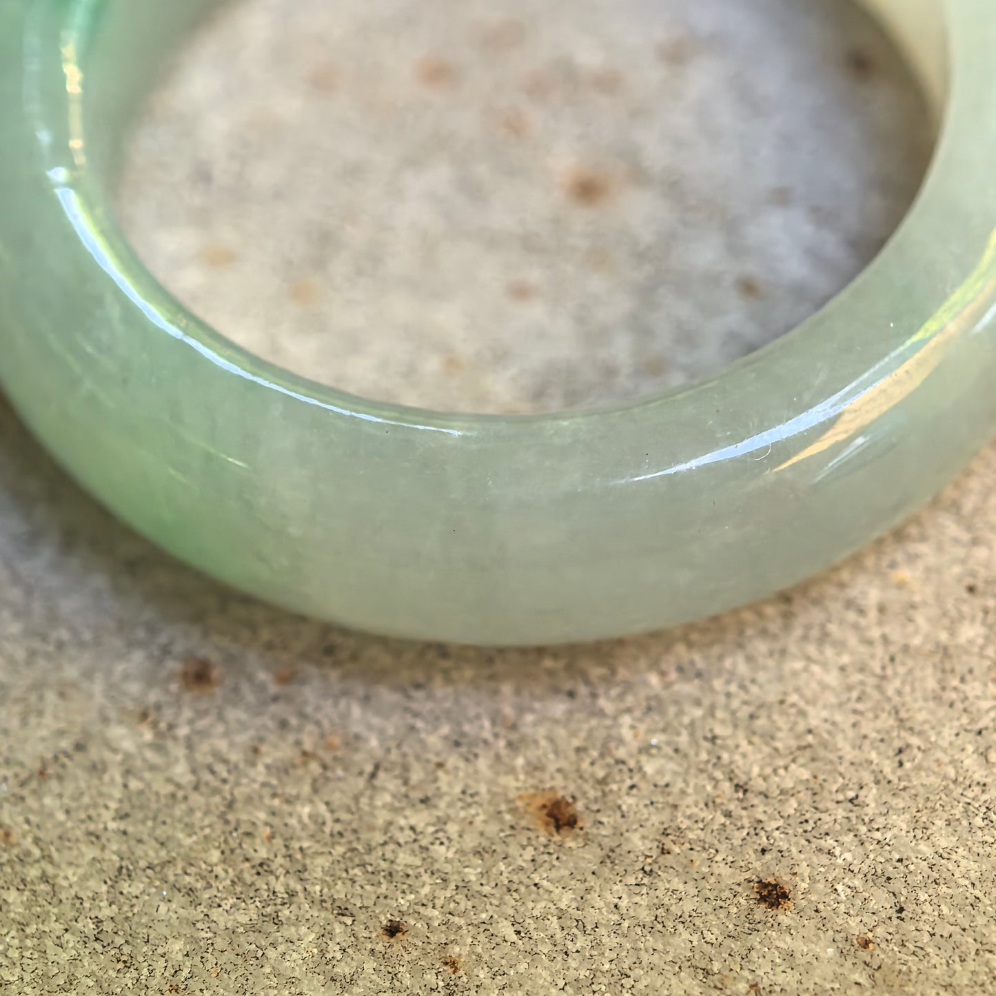 Natural Grade-A Icy Glutinous Light Green Jadeite Ring Band · Burmese Jade US10.75