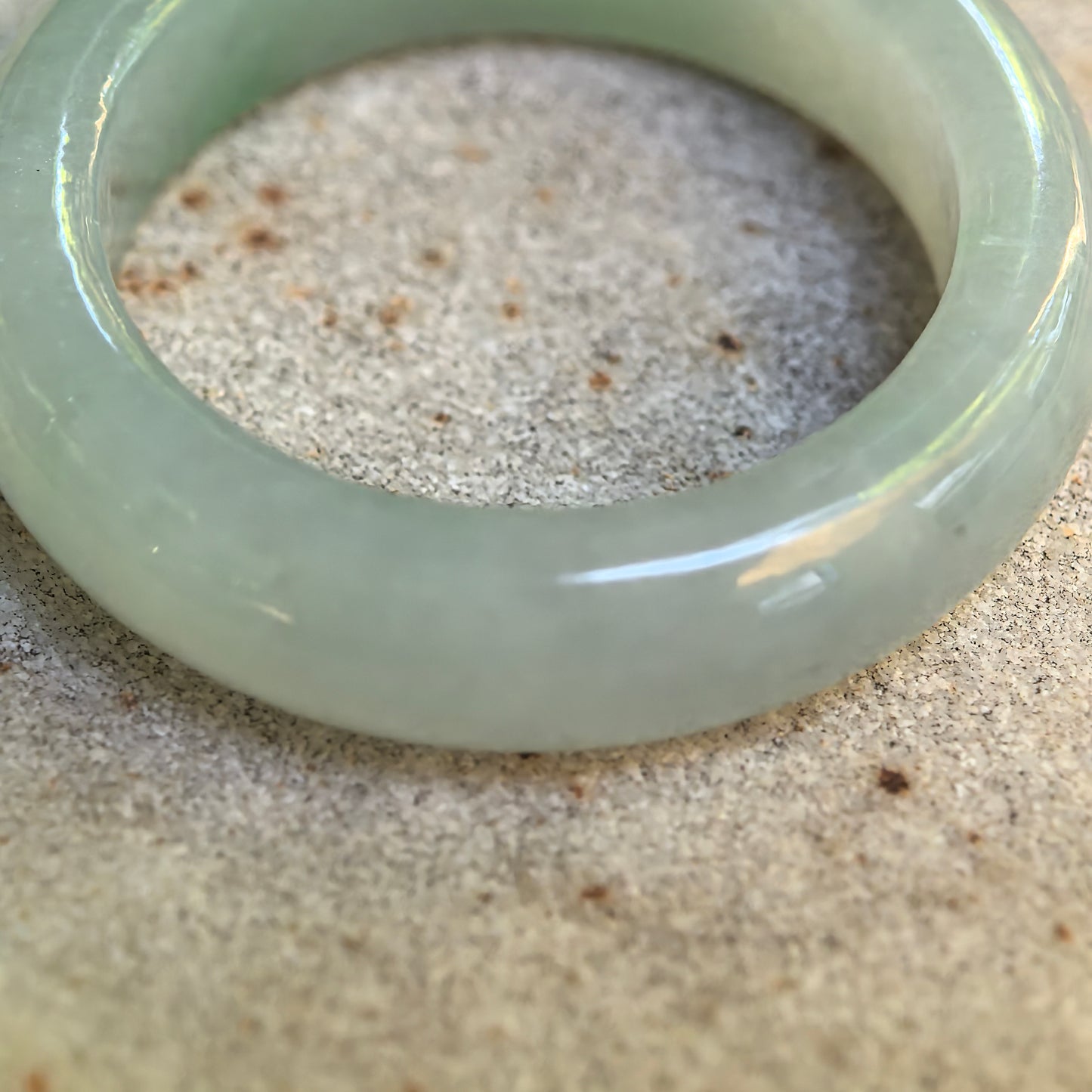 Natural Grade-A Icy Glutinous Light Green Jadeite Ring Band · Burmese Jade US10.75