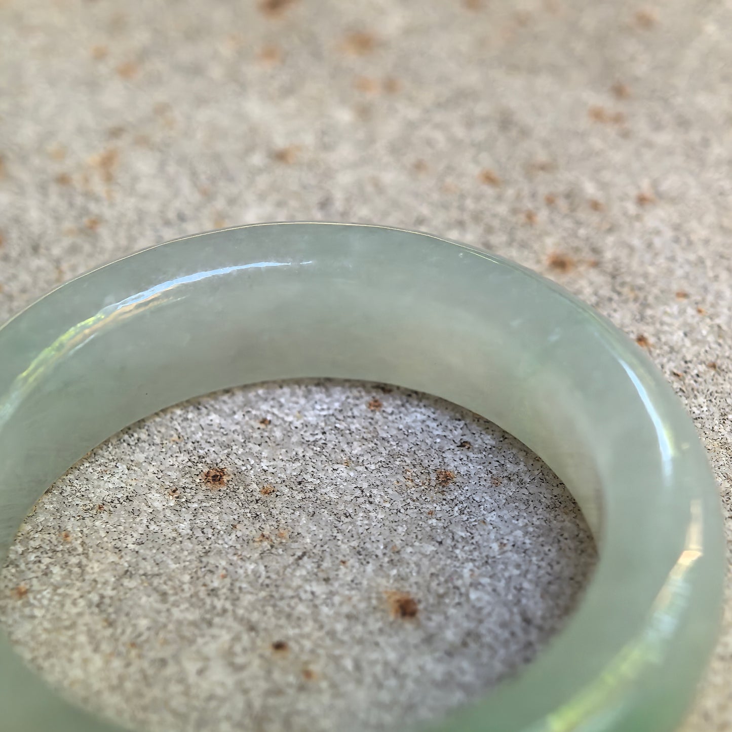 Natural Grade-A Icy Glutinous Light Green Jadeite Ring Band · Burmese Jade US10.75