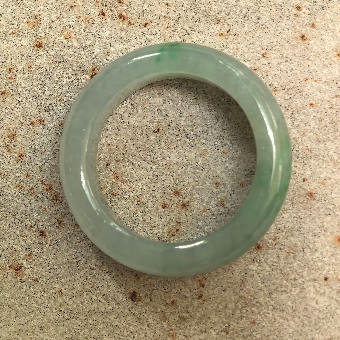 Natural Grade-A Icy Glutinous Light Green Round Jadeite Ring Band · Burmese Jade US8.5
