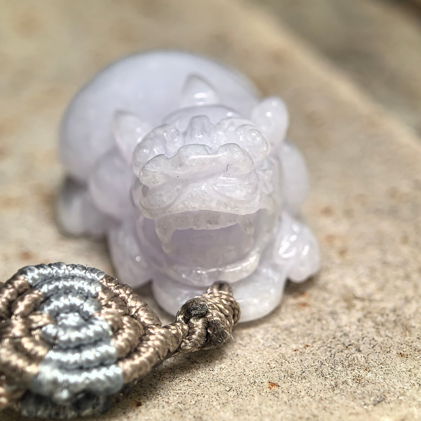 Natural Grade-A Glutinous Pale Lavender Pixiu Pendant · Burmese Jade