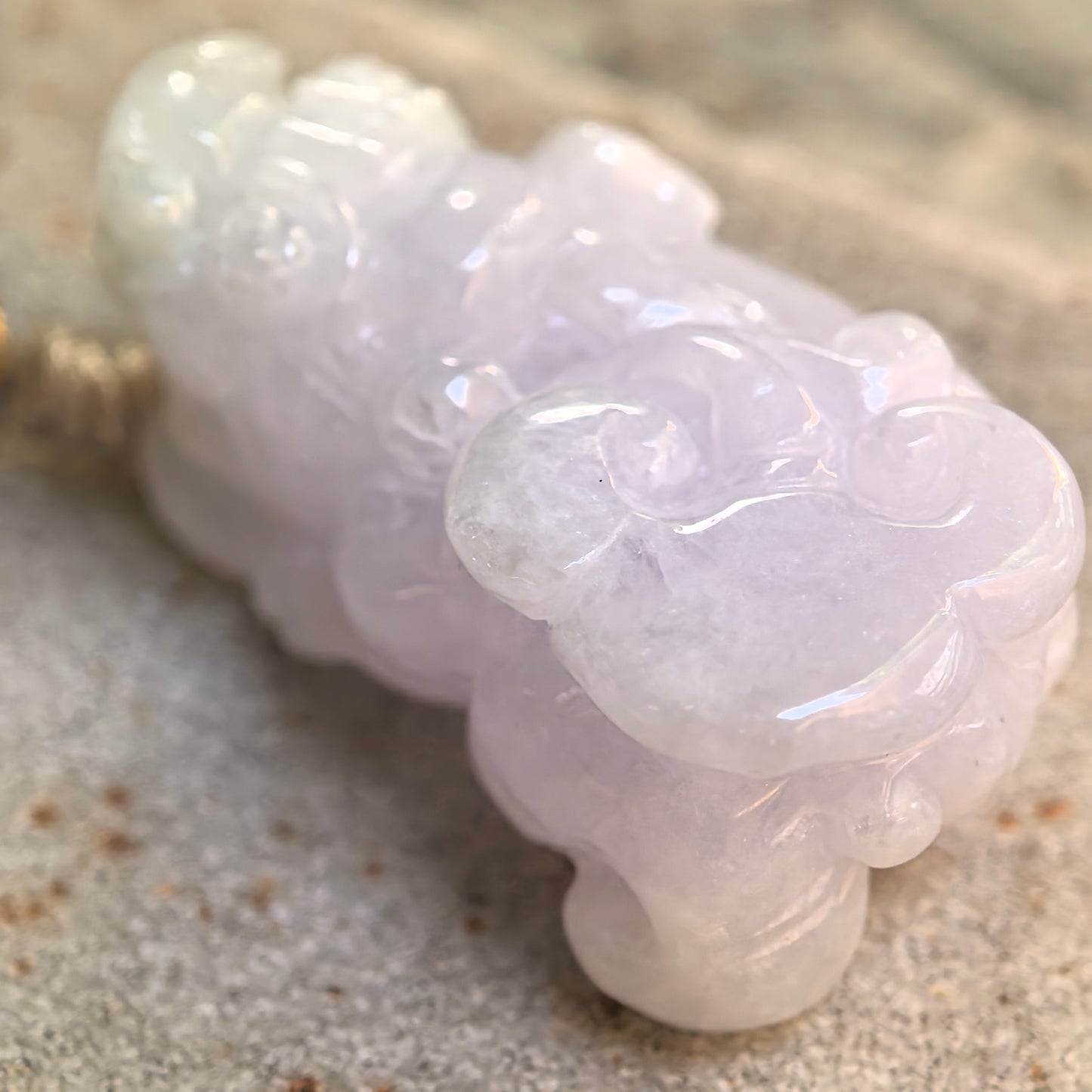 Natural Grade-A Glutinous Light Spring Pixiu Jadeite Pendant · Burmese Jade