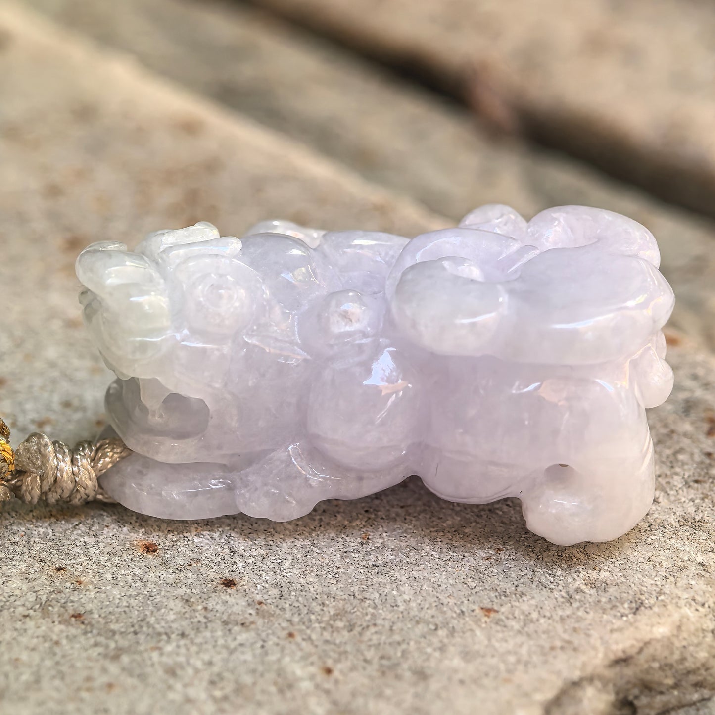 Natural Grade-A Glutinous Light Spring Pixiu Jadeite Pendant · Burmese Jade