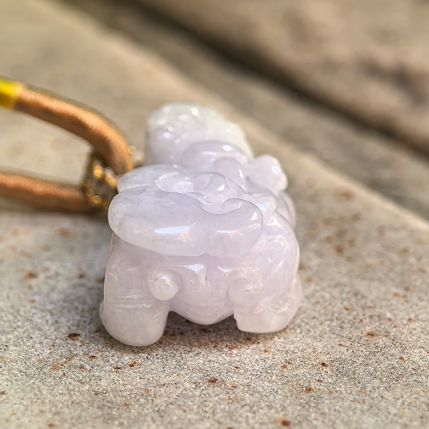 Natural Grade-A Glutinous Light Spring Pixiu Jadeite Pendant · Burmese Jade