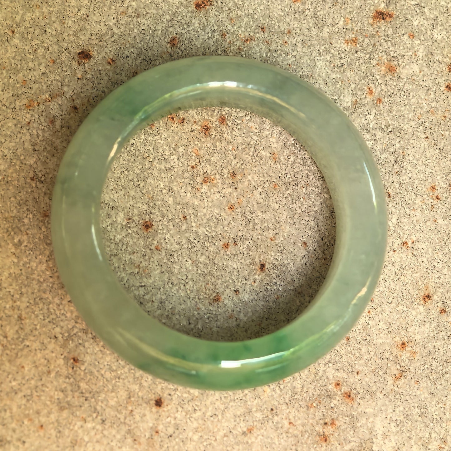 Natural Grade-A Icy Glutinous Light Green Round Jadeite Ring Band · Burmese Jade US9.5