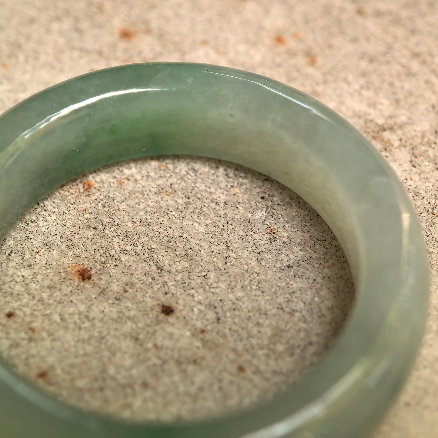 Natural Grade-A Icy Glutinous Light Green Round Jadeite Ring Band · Burmese Jade US9.5
