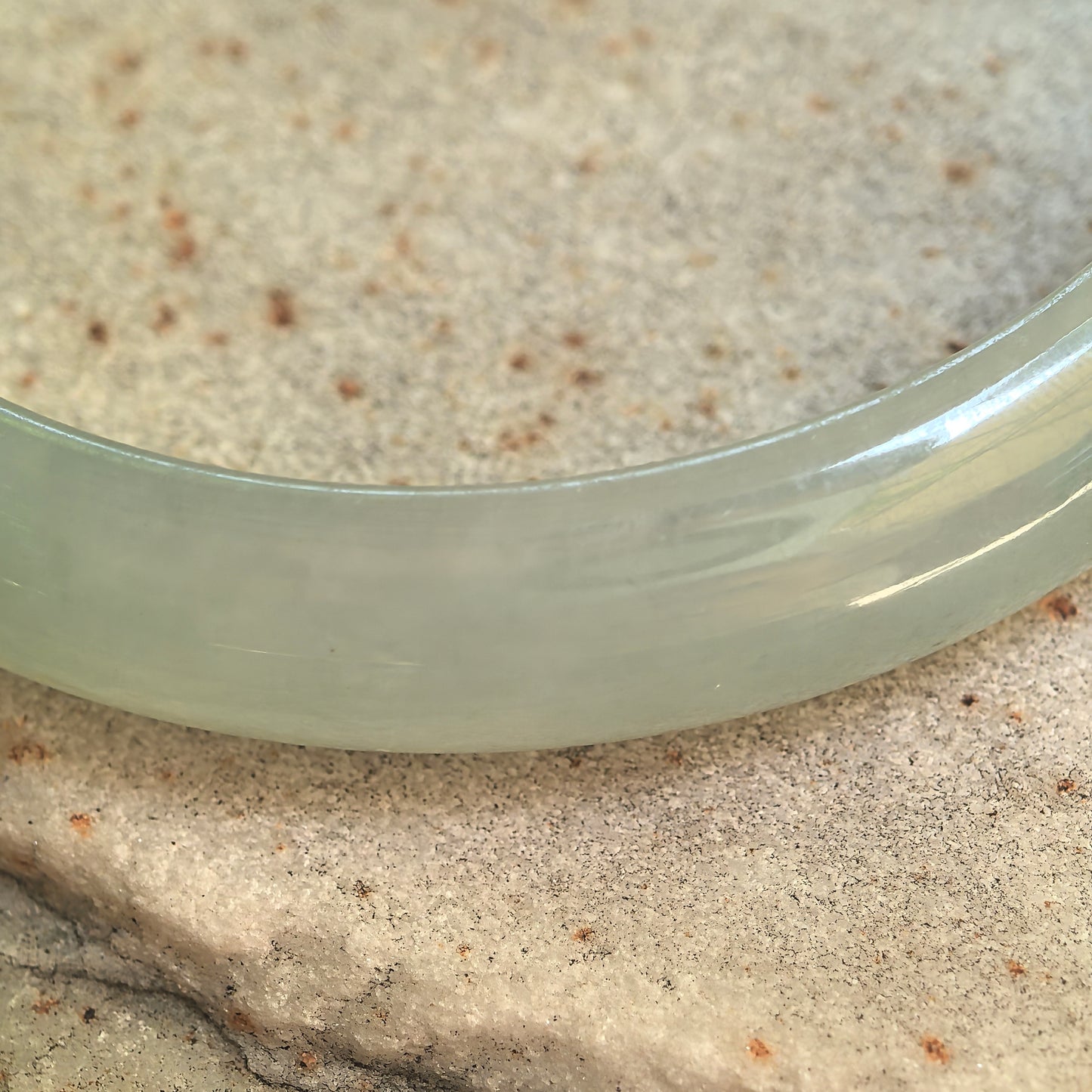 Natural Grade-A Icy Glutinous Light Green Floating Green D-Shape Jadeite Bangle · Burmese Jade 54mm