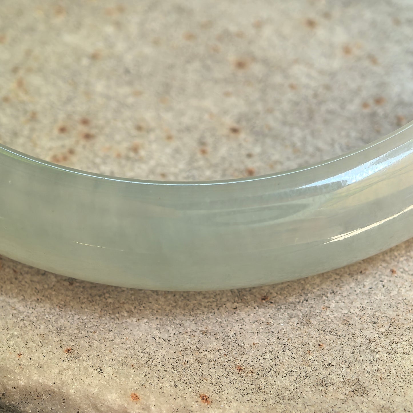 Natural Grade-A Icy Glutinous Light Green Floating Green D-Shape Jadeite Bangle · Burmese Jade 54mm