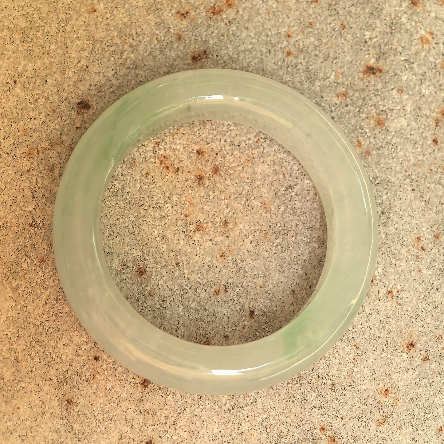 Natural Grade-A Icy Glutinous Light Green Round Jadeite Ring Band · Burmese Jade US9.5